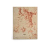 Artery8 Michelangelo Studies For The Libyan Canvas Wall Art Print in Beige | Size: W24" x H32" Artery8 Beige W24" x H32"