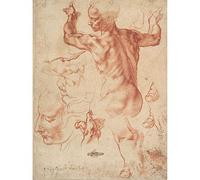 Artery8 Michelangelo Studies For The Libyan Sibyl Sketch Drawing Unframed Wall Art Print Poster Home Decor Premium