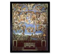 Wee Blue Coo Michelangelo The Last Judgement 1541 Old Master Painting Art Print Framed Poster Wall Decor 12X16 Inch