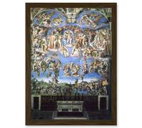 Artery8 Michelangelo The Last Judgement 1541 Old Master Painting Artwork Framed Wall Art Print A4 in Brown Artery8 Brown