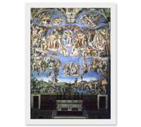 Artery8 Michelangelo The Last Judgement 1541 Old Master Painting Artwork Framed Wall Art Print A4 in White Artery8 White