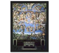 Michelangelo The Last Judgement 1541 Old Master Painting Artwork Framed Wall Art Print A4 Artery8 Black One Size