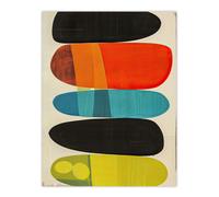 Mid Century Modern Abstract Colour Shades Wall Art Print Artery8 Multi W24 inch x H32 inch