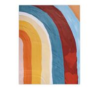Mid Century Modern Rainbow Painting Abstract Boho Wall Art Print Artery8 Multi W24 inch x H32 inch