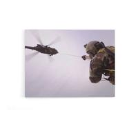 Artery8 Military Afghan Army UH 60 Hawk Helicopter Canvas Wall Art Print in Grey | Size: W18" x H24" Artery8 Grey W18" x H24"