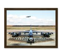 Military Air Plane Strategic Bomber Jet B52 Stratofortress Ammo Loadout Artwork Framed Wall Art Print A4 Artery8 Brown One Size