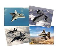 Artery8 Military SR-71 Blackbird F-15 Eagle F-16 Falcon F-22 Raptor Fighters Navy Planes Home Decor Wall Art Poster Pack of 4