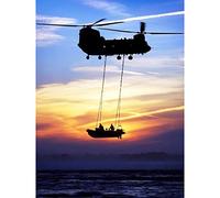 Artery8 Military UK Chinook Helicopter Royal Marines Large XL Wall Art Canvas Print