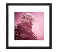 Artery8 Military USA Naval Mobile Construction Battalion Photo 8X8 Inch Square Wooden Framed Wall Art Print Picture with Mount in Black Artery8 Black