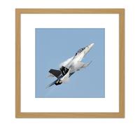 Artery8 Military USA Navy FA-18F Super Hornet Strike Fighter Photo 8X8 Inch Square Wooden Framed Wall Art Print Picture with Mount in Light Oak Artery8 Light Oak