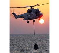 Artery8 Military USA Navy SA-330 Puma Helicopter Sun Large Wall Art Poster Print Thick Paper 18X24 Inch