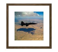 Artery8 Military USA USAF T-38 Talon Aircraft Fighter Jet Photo 8X8 Inch Square Wooden Framed Wall Art Print Picture with Mount in Brown Artery8 Brown