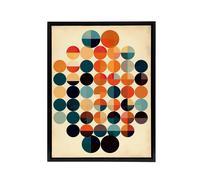 Artery8 Minimalist Circles Bauhaus Geometric Black Framed Canvas Wall Art Print 18X24: Modern abstract geometry inspired by Bauhaus design, sleek addition to creative or minimalist rooms