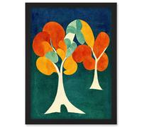 Doppelganger33 LTD Minimalistic Henri Matisse Style Autumn Fall Trees Abstract Artwork Framed Wall Art Print A4