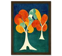 Doppelganger33 LTD Minimalistic Henri Matisse Style Autumn Fall Trees Abstract Artwork Framed Wall Art Print A4