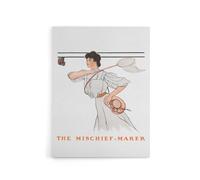 Artery8 Mischief Maker Woman Butterfly Net Canvas Wall Art Print Penfield in White | Size: W24" x H32" Artery8 White W24" x H32"