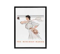 Artery8 Mischief Maker Woman Butterfly Net Framed Canvas Wall Art Print Penfield in White | Size: W12" x H16" Artery8 White W12" x H16"