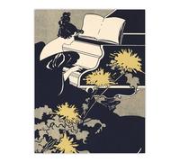 Artery8 Miss Traumerei Piano Book Cover Vintage Wall Art Print Ethel Reed in Black | Size: W12" x H16" Artery8 Black W12" x H16"
