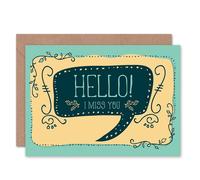 Artery8 Miss You Speech Bubble Friendship Friend Card Artery8 Multicolor