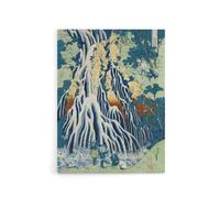 Artery8 Mist Waterfall At Mount Kurokami Canvas Wall Art Print Hokusai in Green | Size: W12" x H16" Artery8 Green W12" x H16"