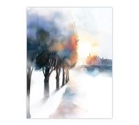 Artery8 Misty Morning Sunrise Edinburgh North Bridge Living Room Large Wall Art Poster Print Thick Paper 18X24 Inch