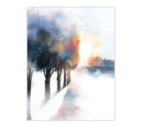 Artery8 Misty Morning Sunrise Edinburgh North Bridge Living Room Extra Large XL Wall Art Poster Print