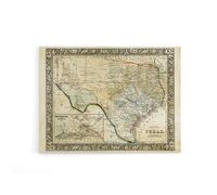 Artery8 Mitchell 1860 Map Texas County USA State Canvas Wall Art Print in Beige | Size: W18" x H24" Artery8 Beige W18" x H24"