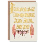Artery8 Model Book of Calligraphy Art Card Chard & Red Winged Grasshopper in Gold Artery8 Gold