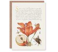 Artery8 Model Book of Calligraphy Art Card Insects Orange Lily and Apple