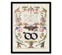Artery8 Model Book of Calligraphy Framed Wall Art Ligature Guide with Butterfly in White | Size: A4 Artery8 White A4
