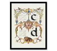 Artery8 Model Book of Calligraphy Framed Wall Art Pictoral Letter Guide C & D in White | Size: A4 Artery8 White A4