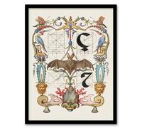 Artery8 Model Book of Calligraphy Framed Wall Art Pictoral Letter Guide with Bat in White | Size: A4 Artery8 White A4