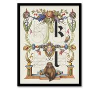 Artery8 Model Book Of Calligraphy Framed Wall Art Pictorial Letter Guide K And L - A4 Size