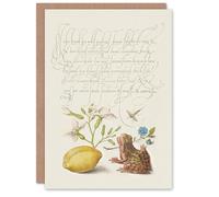 Artery8 Model Book of Calligraphy Personalised Art Card Gillyflower Almond and Frog