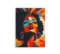 Artery8 Modern Abstract African Art Colourful Canvas Wall Art Print in Orange | Size: W18" x H24" Artery8 Orange W18" x H24"