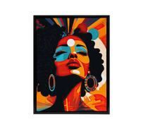 Artery8 Modern Abstract African Art Colourful Framed Canvas Wall Art Print in Orange | Size: W24" x H32" Artery8 Orange W24" x H32"