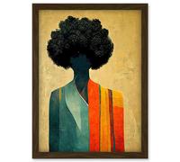 Artery8 Modern Abstract African Tribal Art Artwork Framed Wall Art Print A4 in Brown Artery8 Brown