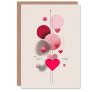 Artery8 Modern Abstract Hearts Love In Orbit Minimal Pink Valentine's Day Card