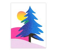 Artery8 Modern Abstract Tree Snow Sun Bold Colourful Living Room Extra Large XL Wall Art Poster Print