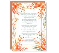 Artery8 Modern Blessed Beatitudes Pope Francis Quote Orange Birthday Card Artery8 Orange