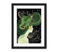 Artery8 Modern Concept Art Aurora Borealis Illustration Artwork Framed Wall Art Print 18X24 Inch
