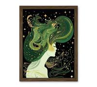 Artery8 Modern Concept Art Aurora Borealis Illustration Artwork Framed Wall Art Print 18X24 Inch