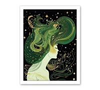 Artery8 Modern Concept Art Aurora Borealis Illustration Artwork Framed Wall Art Print 18X24 Inch
