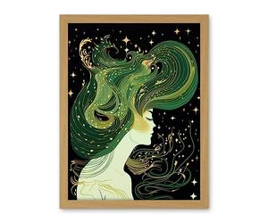 Artery8 Modern Concept Art Aurora Borealis Illustration Artwork Framed Wall Art Print 18X24 Inch