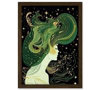 Artery8 Modern Concept Art Aurora Borealis Illustration Artwork Framed Wall Art Print A4