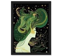 Artery8 Modern Concept Art Aurora Borealis Illustration Artwork Framed Wall Art Print A4
