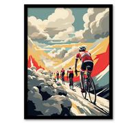 Artery8 Modern Cycle Road Race Artwork Paris Roubaix Hell Of The North Haute Route Cycling Painting Wall Art Print - A4 Size