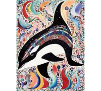 Artery8 Modern Folk Art Pattern Orca Whale Unframed Wall Art Print Poster Home Decor Premium