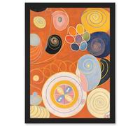Modern Hilma Af Klint Abstract Painting A4 Artwork Framed Wall Art Print Artery8 Black One Size