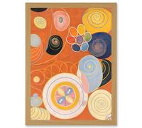 Modern Hilma Af Klint Abstract Painting A4 Artwork Framed Wall Art Print Artery8 Light Oak One Size